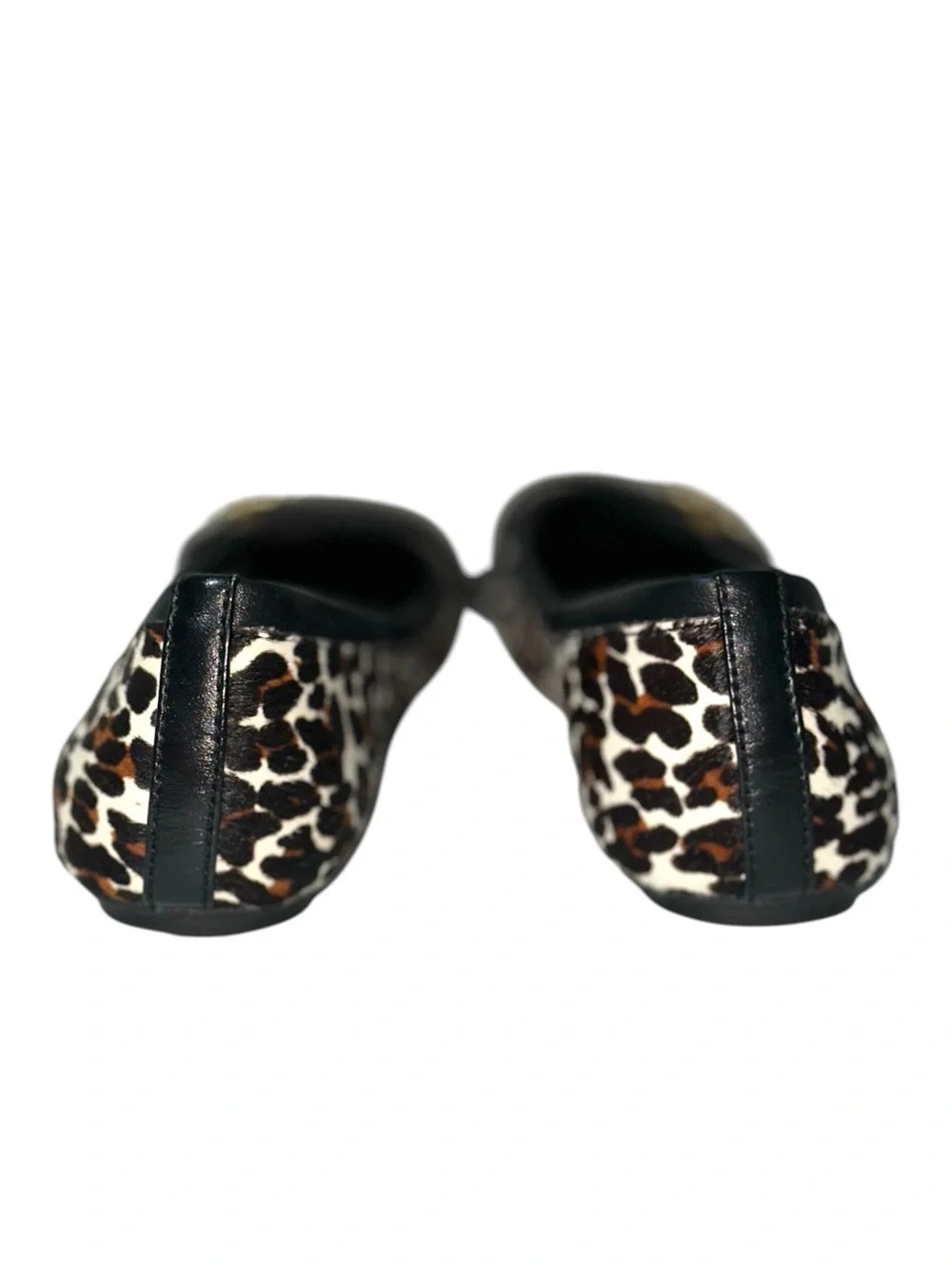 Tory Burch Eloise 2 Leopard Print Calf Hair Leather Ballet Flats Size 8